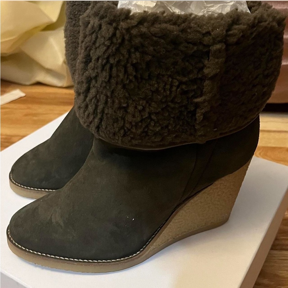 Isabel Marant Khaki Green Wedge Boots